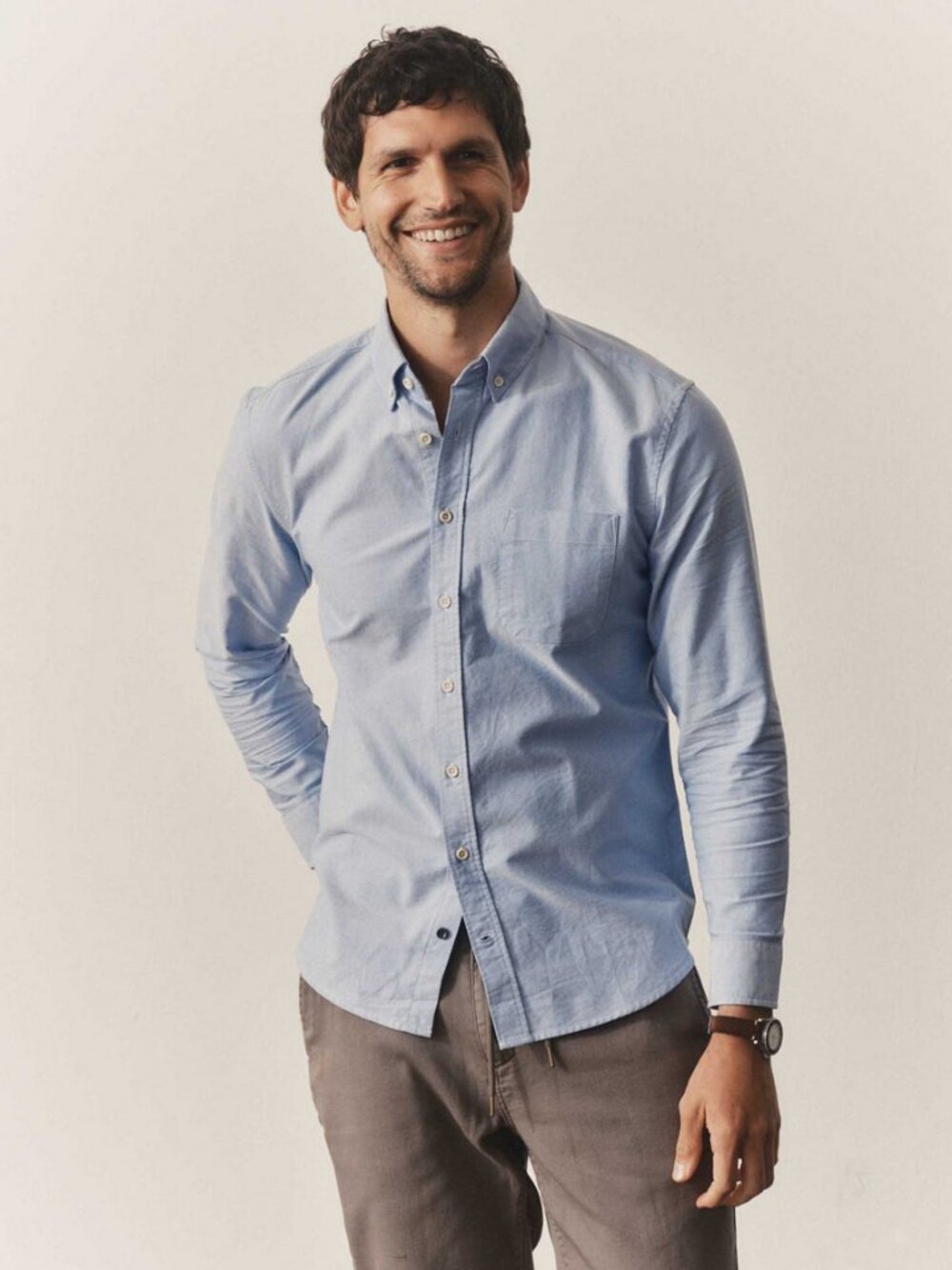 NWT Taylor Stitch Mens The Jack in Blue Everyday Oxford Shirt Large 42